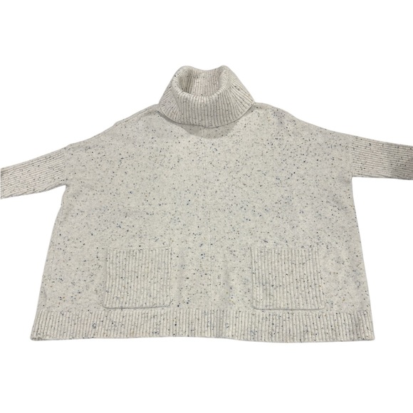 Loft Women’s Flecked Pocket Poncho Sweater with Cowl Neck - Picture 6 of 10